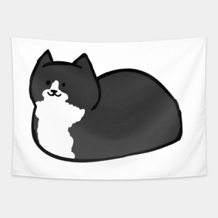Tuxedo Cat Loaf Tapestry