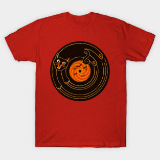 CAT SCRATCH / VINYL RECORD (brown and orange) T-Shirt