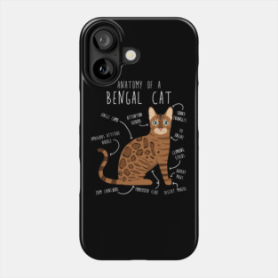 Bengal Cat Anatomy Phone Case