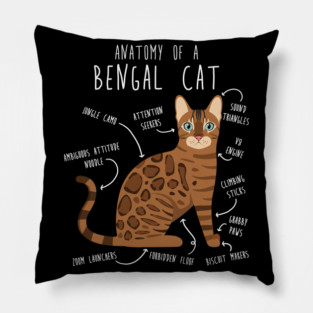 Bengal Cat Anatomy Pillow