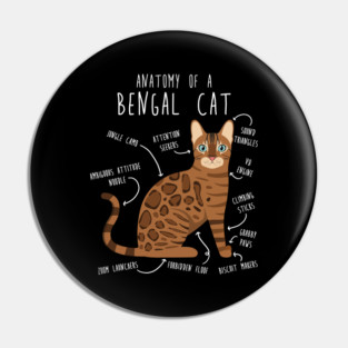 Bengal Cat Anatomy Pin
