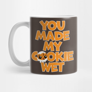 Milk and Chocolate Chip Cookie Kawaii You Made My Cookie Wet Mug