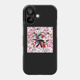 Haku Cat Samurai with Sakura! Phone Case