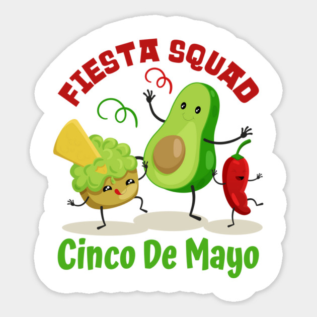 Fiesta Squad Guacamole Lovers Cinco De Mayo Funny Mexican Food Men Women Kids Magnet by Tshirtiz