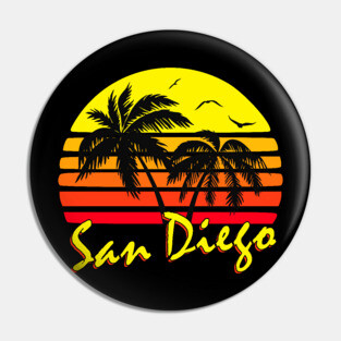 San Diego Retro Sunset Pin