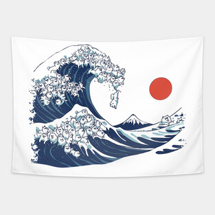 The Great Wave of Samoyed Tapestry