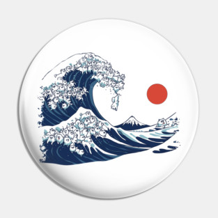 The Great Wave of Samoyed Pin