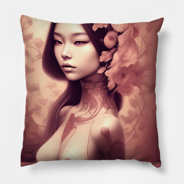 art anime girl Pillow by animegirlnft