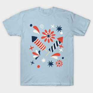 Red, white and blue fireworks T-Shirt