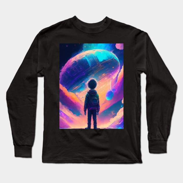 SPACE AND LOST BOY Long Sleeve T-Shirt by Prinyos