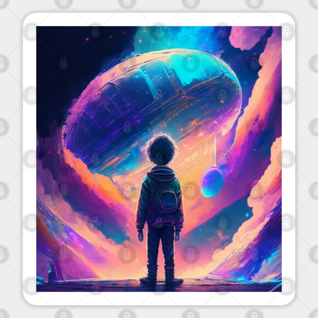 SPACE AND LOST BOY Sticker by Prinyos