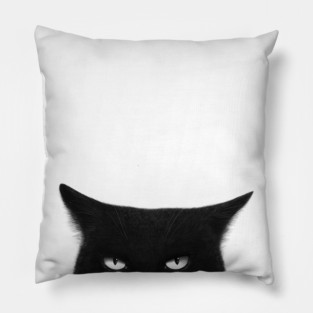 Angry black cat Pillow
