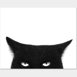 Angry black cat Posters and Art