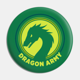 Dragon Army Green Logo Pin