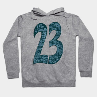 Psalm 23 Typography Design - Inspirational Bible Verse Art Hoodie