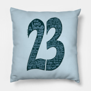 Psalm 23 Typography Design - Inspirational Bible Verse Art Pillow