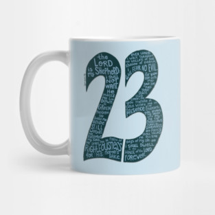 Psalm 23 Typography Design - Inspirational Bible Verse Art Mug