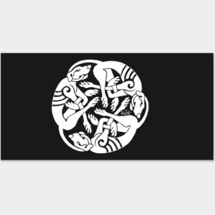 Triple Irish Wolfhound Wheel White Posters and Art