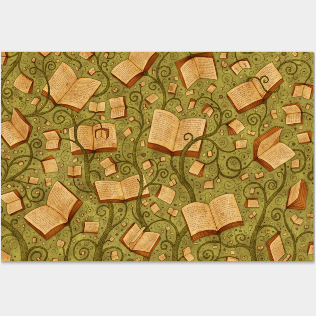 Books (Color 3) Wall Art by vladstudio