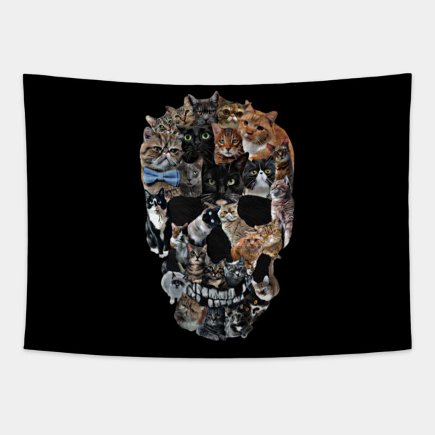 Cat Skull Tapestry by Pete the Cat Guy