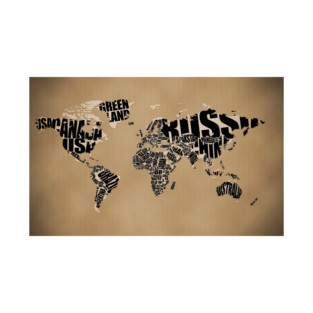 Typographic World Map T-Shirt