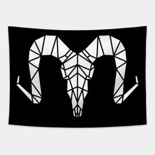 Goat Skull Geometric Tapestry