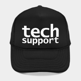 Look Closely Tech Support Typography Minimal White Text Hat