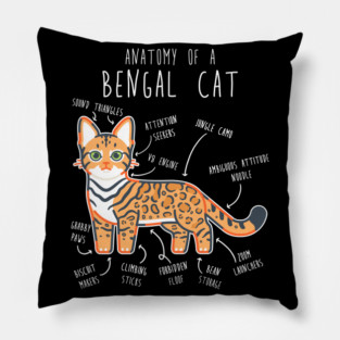 Bengal Cat Anatomy Pillow