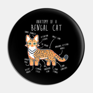 Bengal Cat Anatomy Pin