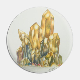 Golden Crystal Cluster Pin