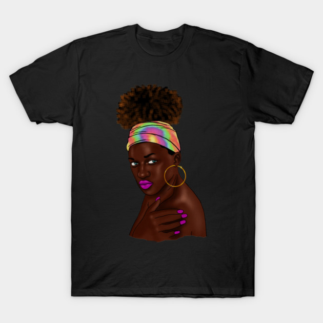 Beautiful Afro Melanin African Woman T-Shirt by logiamerch