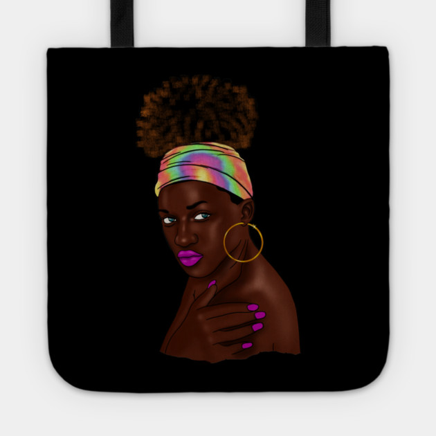 Beautiful Afro Melanin African Woman Tote by logiamerch