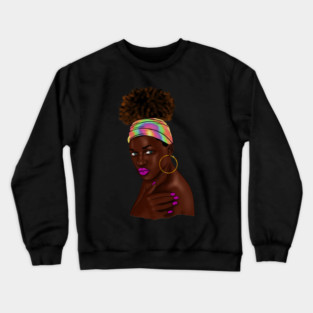 Beautiful Afro Melanin African Woman Crewneck Sweatshirt