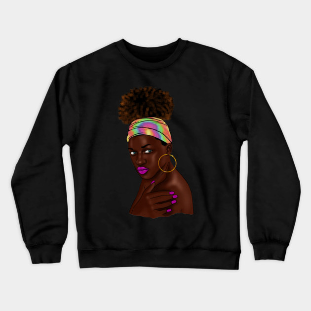 Beautiful Afro Melanin African Woman Crewneck Sweatshirt by logiamerch