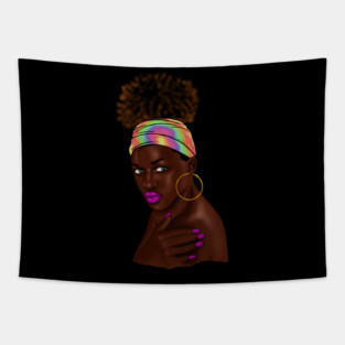 Beautiful Afro Melanin African Woman Tapestry