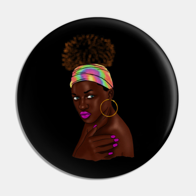 Beautiful Afro Melanin African Woman Pin by logiamerch