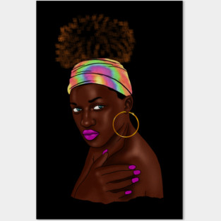 Beautiful Afro Melanin African Woman Posters and Art