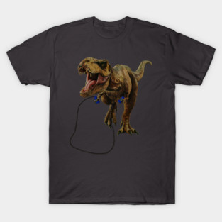 Funny T Rex Trying skipping rope, Sad Dinosaur T-Shirt