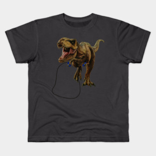 Funny T Rex Trying skipping rope, Sad Dinosaur Kids T-Shirt