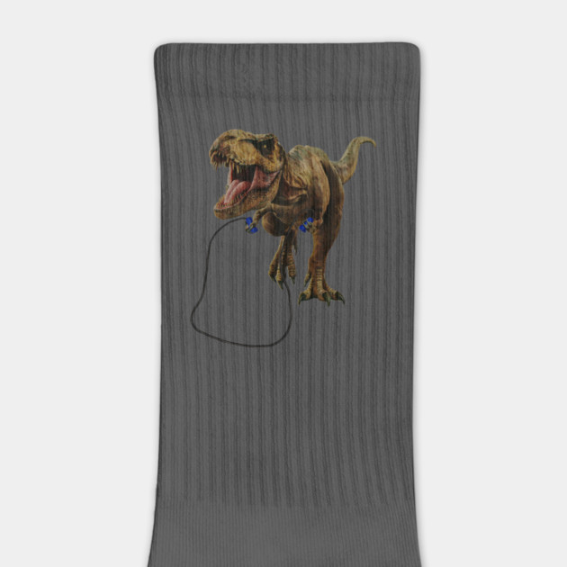 Funny T Rex Trying skipping rope, Sad Dinosaur by logiamerch