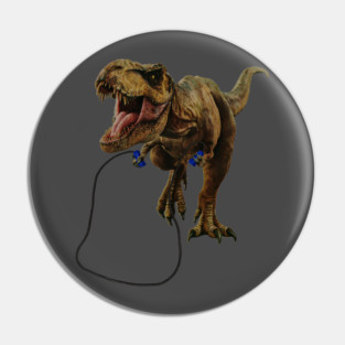 Funny T Rex Trying skipping rope, Sad Dinosaur Pin