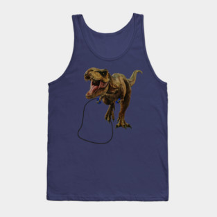 Funny T Rex Trying skipping rope, Sad Dinosaur Tank Top