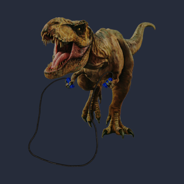 Funny T Rex Trying skipping rope, Sad Dinosaur by logiamerch