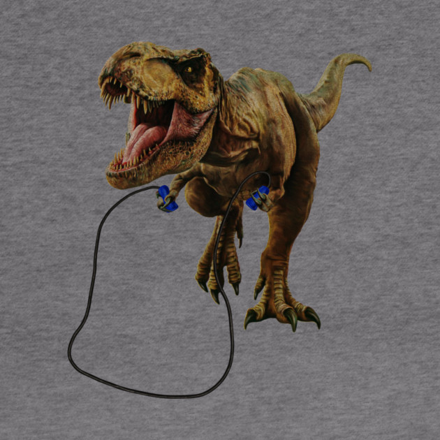 Funny T Rex Trying skipping rope, Sad Dinosaur by logiamerch