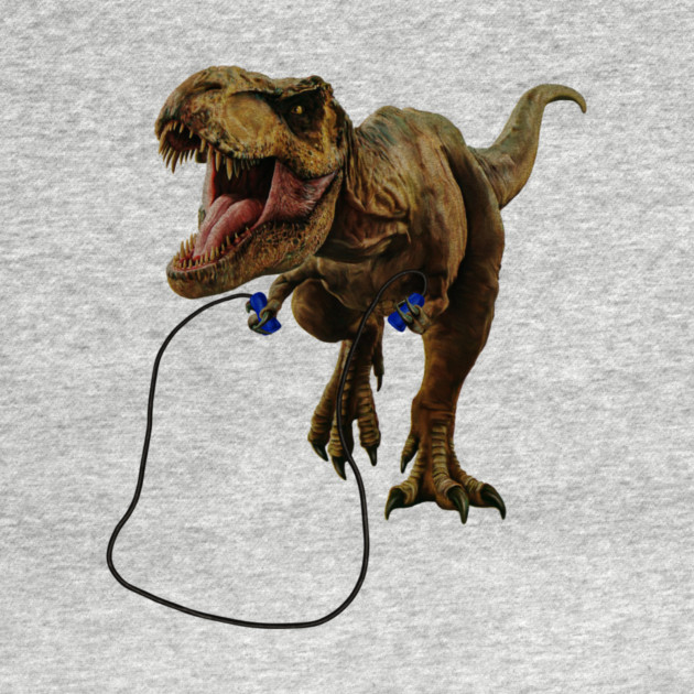 Funny T Rex Trying skipping rope, Sad Dinosaur by logiamerch