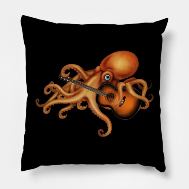 Octupos Playing Guitar, Music Lover Pillow by logiamerch
