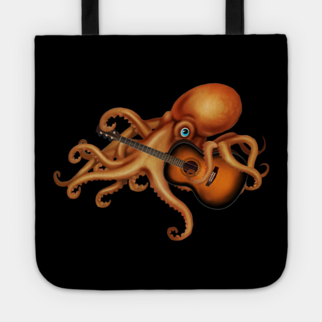 Octupos Playing Guitar, Music Lover Tote by logiamerch