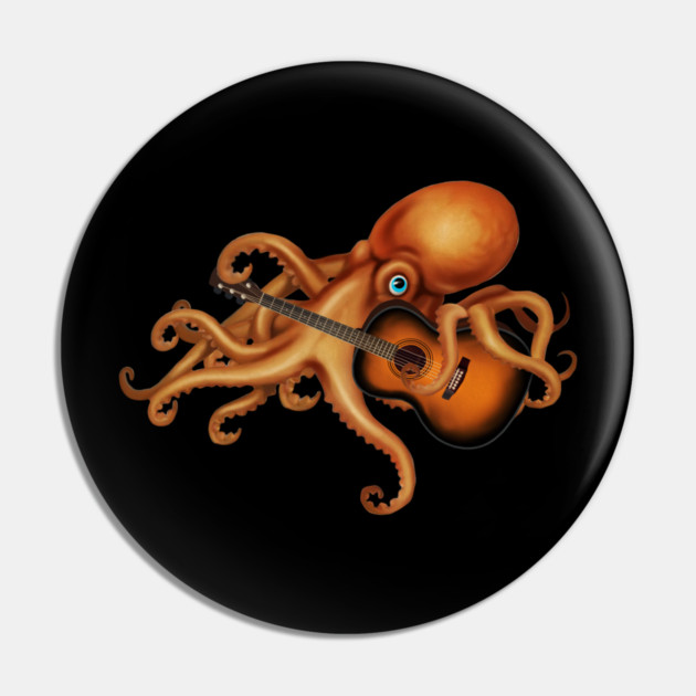 Octupos Playing Guitar, Music Lover Pin by logiamerch