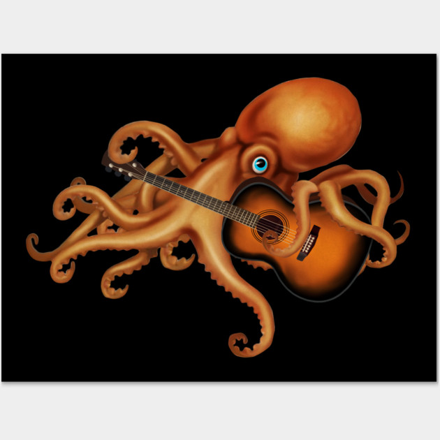 Octupos Playing Guitar, Music Lover Wall Art by logiamerch