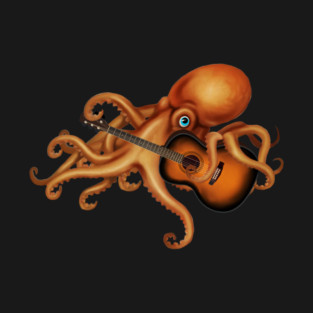 Octupos Playing Guitar, Music Lover T-Shirt